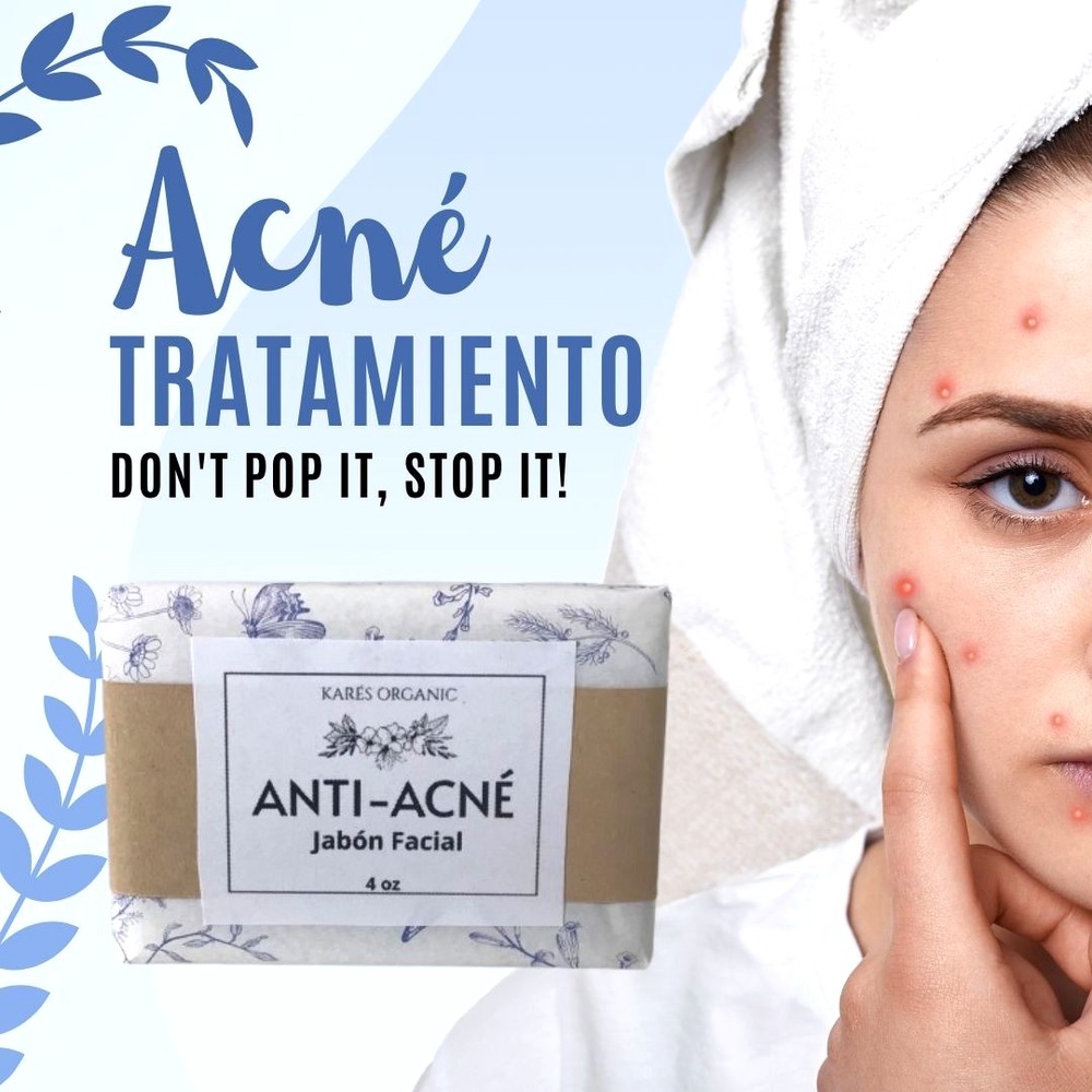 JABON FACIAL ANTI-ACNE ELIMINA  GRASA, ESPINILLAS,GRANOS, PUS Y ENROJECIMIENTO!